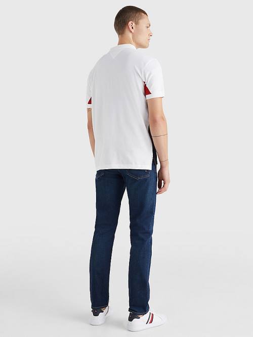 Tommy Hilfiger Colour-Blocked Regular Fit Moški Polo Majica Modra | TH851GSQ