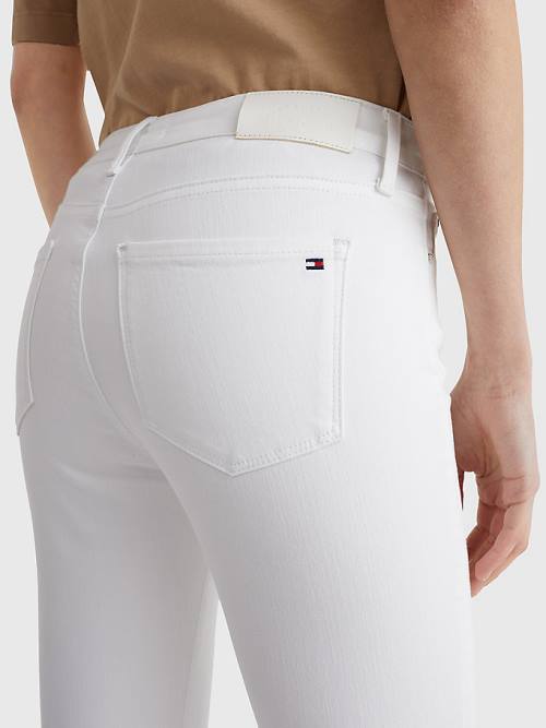 Tommy Hilfiger Como Mid Rise Skinny TH Flex Ženske Kavbojke Bela | TH305FBY