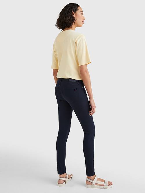 Tommy Hilfiger Como Mid Rise Skinny TH Flex Ženske Kavbojke Modra | TH670KUP