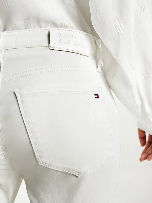 Tommy Hilfiger Como Mid Rise Skinny White TH Soft Ženske Kavbojke Denim | TH249YSL