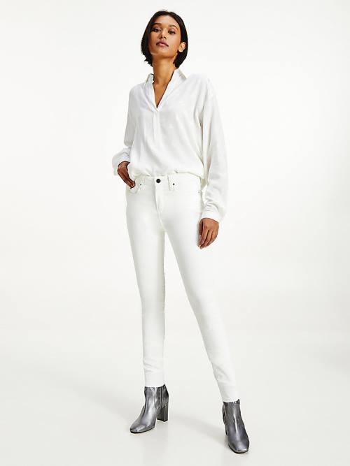 Tommy Hilfiger Como Mid Rise Skinny White TH Soft Ženske Kavbojke Denim | TH249YSL