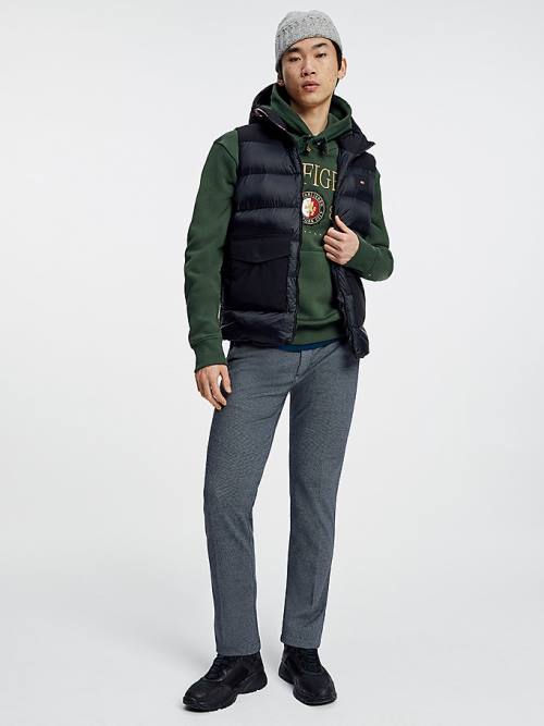 Tommy Hilfiger Contrast Fabric Hooded Vest Moški Plašč Črna | TH720EIO