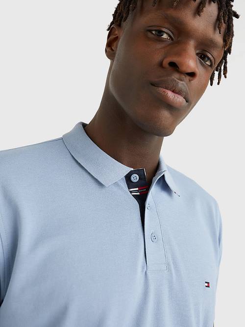 Tommy Hilfiger Contrast Placket Regular Fit Moški Polo Majica Modra | TH504ZOK