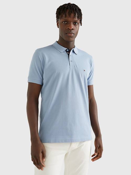 Tommy Hilfiger Contrast Placket Regular Fit Moški Polo Majica Modra | TH504ZOK