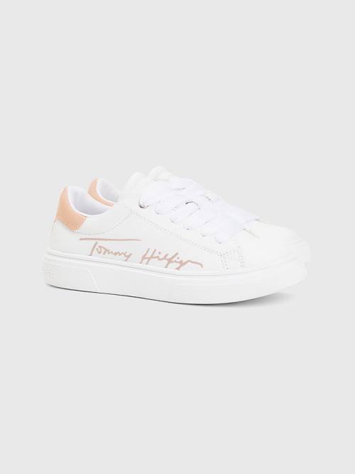 Tommy Hilfiger Contrast Signature Logo Dekleta Superge Bela | TH725XVP