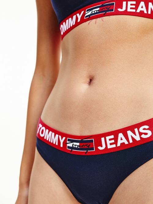 Tommy Hilfiger Contrast Waistband Briefs Ženske Spodnje Perilo Modra | TH047UGW