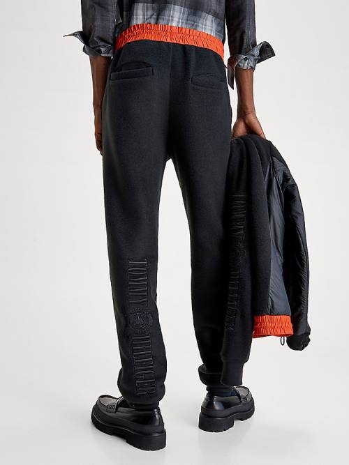 Tommy Hilfiger Contrast Waistband Track Joggers Moški Hlače Črna | TH154PEY