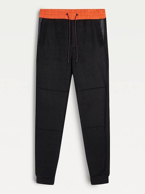 Tommy Hilfiger Contrast Waistband Track Joggers Moški Hlače Črna | TH154PEY