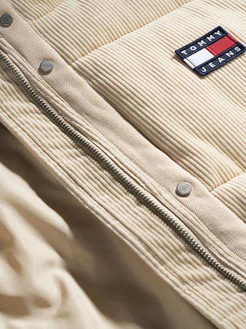 Tommy Hilfiger Corduroy Padded Puffer Ženske Jakne Bež | TH180ZJV