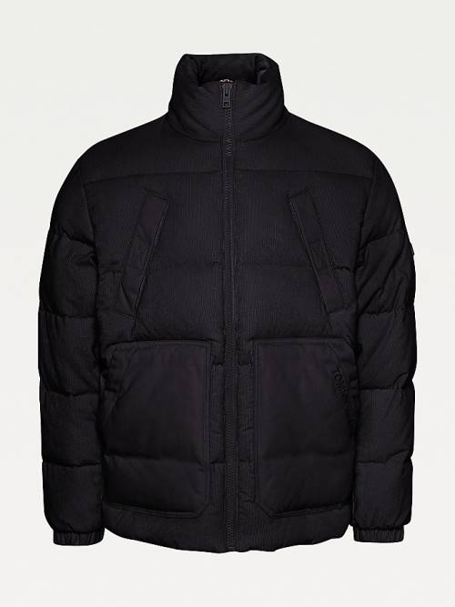 Tommy Hilfiger Corduroy Puffer Moški Jakne Črna | TH397JQG