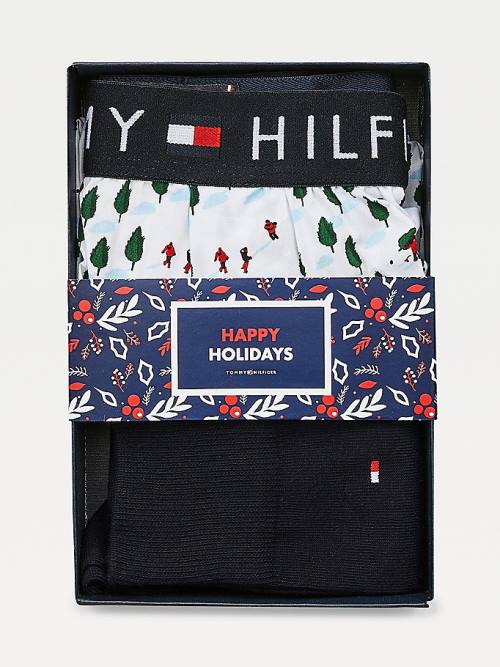 Tommy Hilfiger Cotton Trunks And Socks Gift Set Moški Spodnje Perilo Rjav | TH158OEW