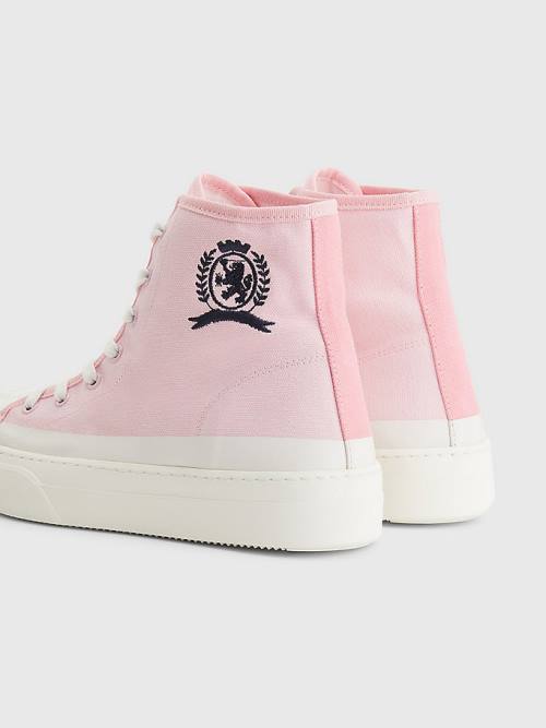 Tommy Hilfiger Crest Canvas High Top Ženske Superge Roza | TH732WCV