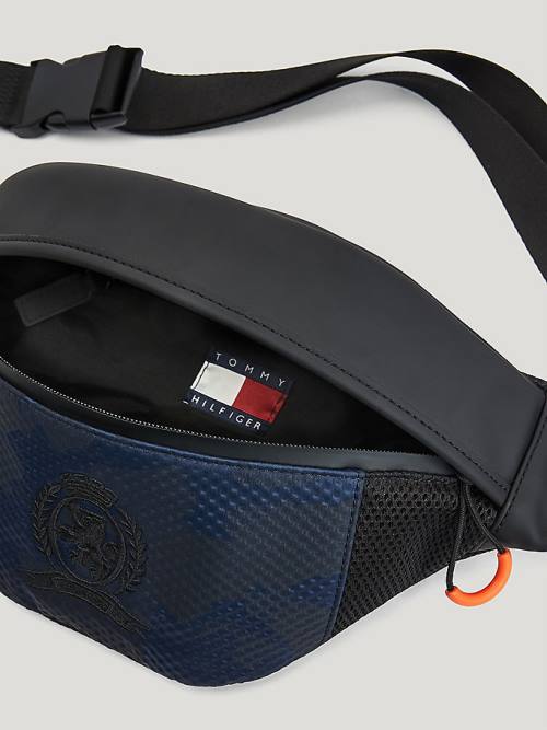 Tommy Hilfiger Crest Embroidery Crossbody Moški Torbice Črna | TH218YUR