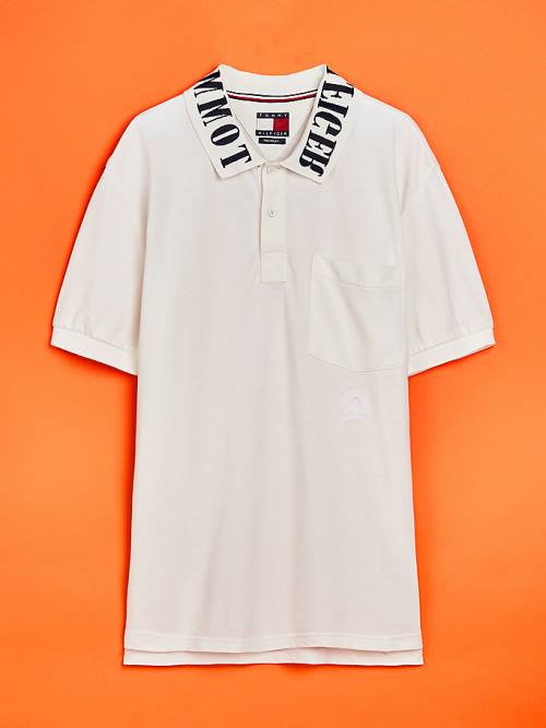 Tommy Hilfiger Crest Embroidery Organic Cotton Moški Polo Majica Bela | TH687EAP