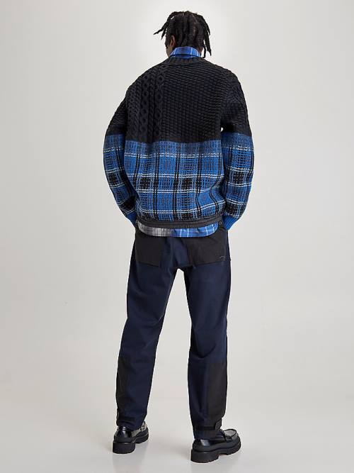 Tommy Hilfiger Crest Half Glen Check Jumper Moški Puloverji Črna | TH951AYB