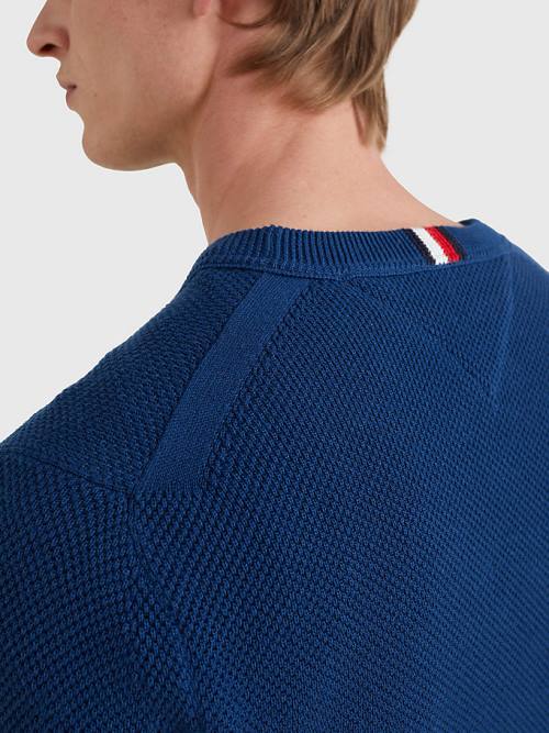 Tommy Hilfiger Crew Neck Jumper Moški Puloverji Modra | TH217ELJ