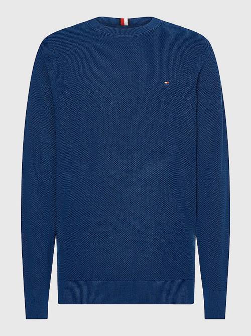 Tommy Hilfiger Crew Neck Jumper Moški Puloverji Modra | TH217ELJ