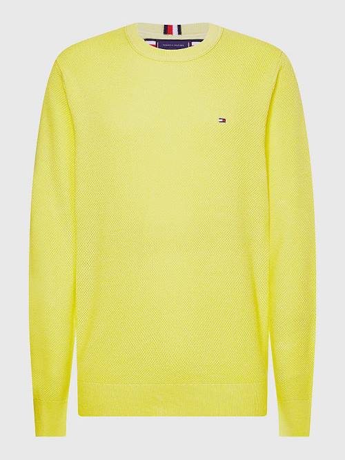 Tommy Hilfiger Crew Neck Jumper Moški Puloverji Rumena | TH342GXF