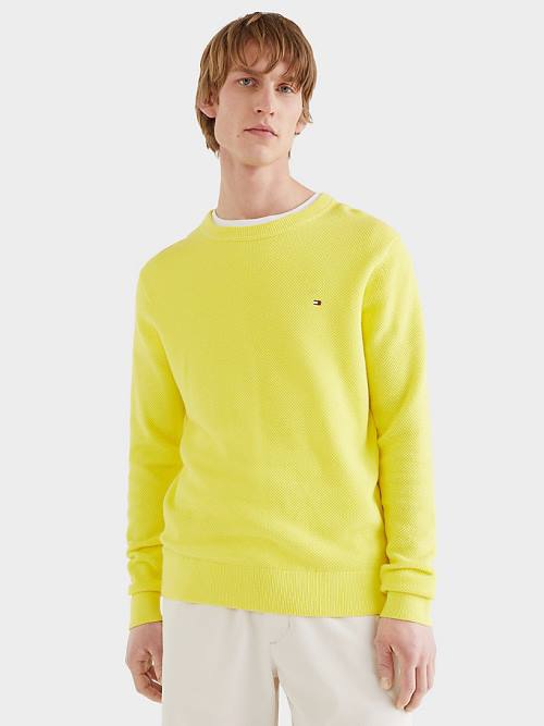 Tommy Hilfiger Crew Neck Jumper Moški Puloverji Rumena | TH342GXF