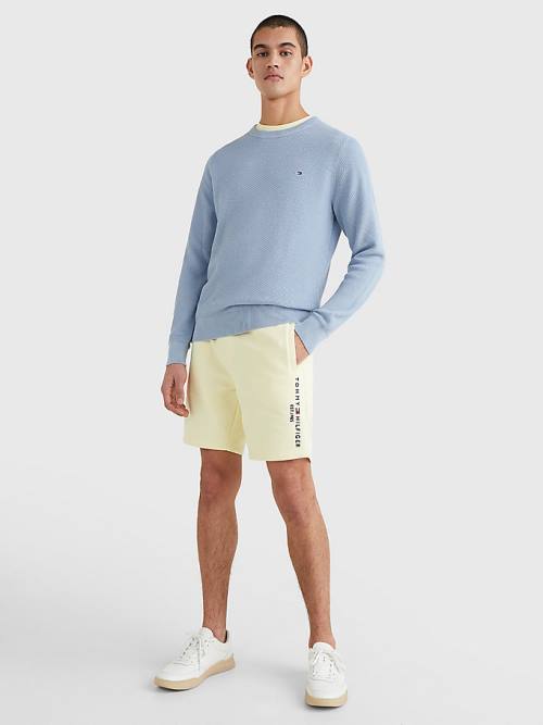 Tommy Hilfiger Crew Neck Jumper Moški Puloverji Modra | TH430MAS