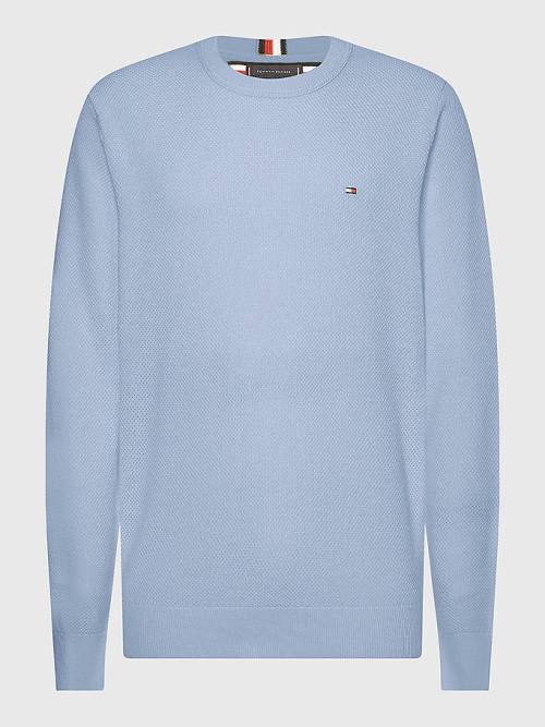 Tommy Hilfiger Crew Neck Jumper Moški Puloverji Modra | TH430MAS