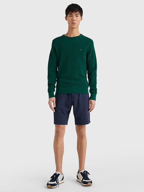 Tommy Hilfiger Crew Neck Jumper Moški Puloverji Zelena | TH615XKU