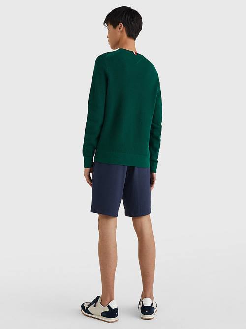 Tommy Hilfiger Crew Neck Jumper Moški Puloverji Zelena | TH615XKU