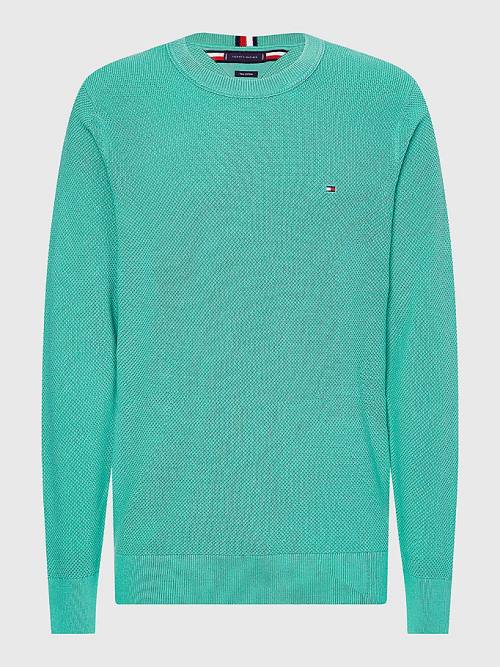 Tommy Hilfiger Crew Neck Jumper Moški Puloverji Zelena | TH762NGR