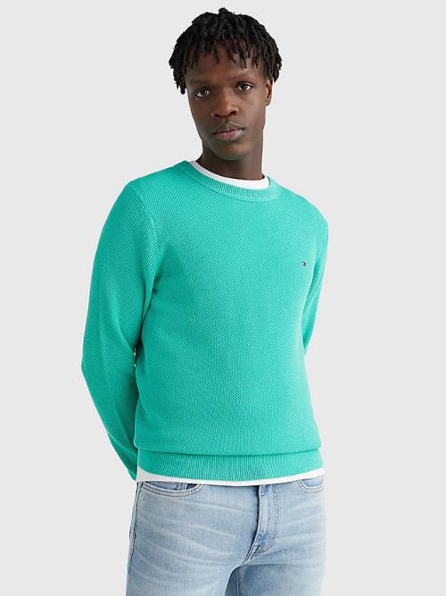 Tommy Hilfiger Crew Neck Jumper Moški Puloverji Zelena | TH762NGR