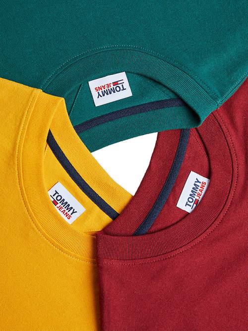 Tommy Hilfiger Crew Neck Moški Majice Rumena | TH360VWO