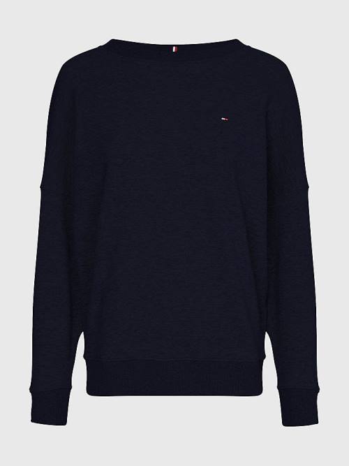 Tommy Hilfiger Crew Neck Relaxed Fit Ženske Pulover Modra | TH763PBQ