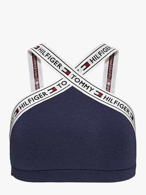 Tommy Hilfiger Crossover Stretch Cotton Bralette Ženske Spodnje Perilo Modra | TH752VPA