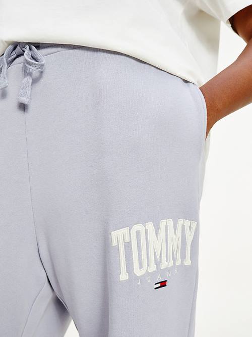 Tommy Hilfiger Curve College Tommy Badge Plush Joggers Ženske Hlače Vijolična | TH762ZWG