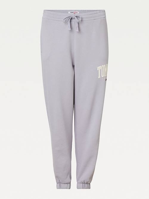 Tommy Hilfiger Curve College Tommy Badge Plush Joggers Ženske Hlače Vijolična | TH762ZWG