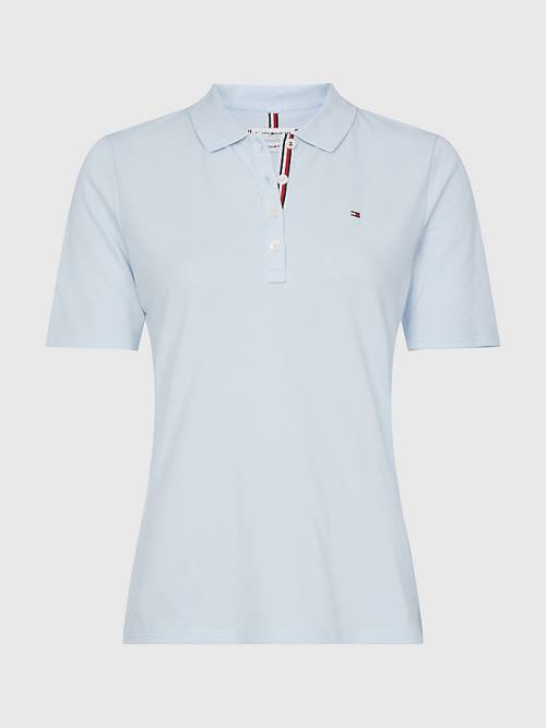 Tommy Hilfiger Curve Essential Placket Detail Ženske Polo Majica Modra | TH329FQR