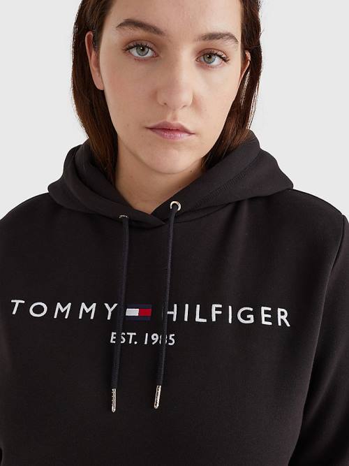 Tommy Hilfiger Curve Logo Ženske Obleke Črna | TH402ASO