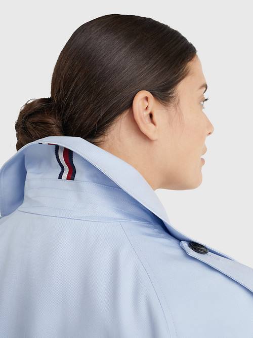 Tommy Hilfiger Curve Lyocell Trench Ženske Plašč Modra | TH876UHK