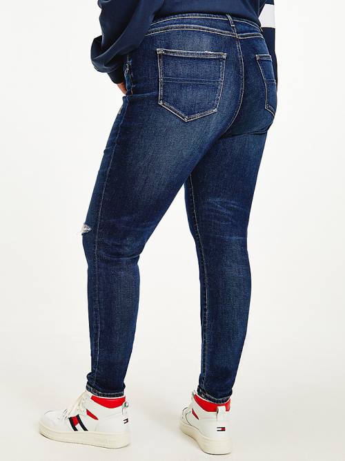 Tommy Hilfiger Curve Melany Ultra High Rise Super Skinny Distressed Ženske Kavbojke Denim | TH592DPJ