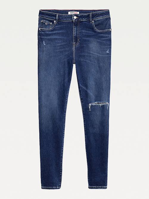 Tommy Hilfiger Curve Melany Ultra High Rise Super Skinny Distressed Ženske Kavbojke Denim | TH592DPJ