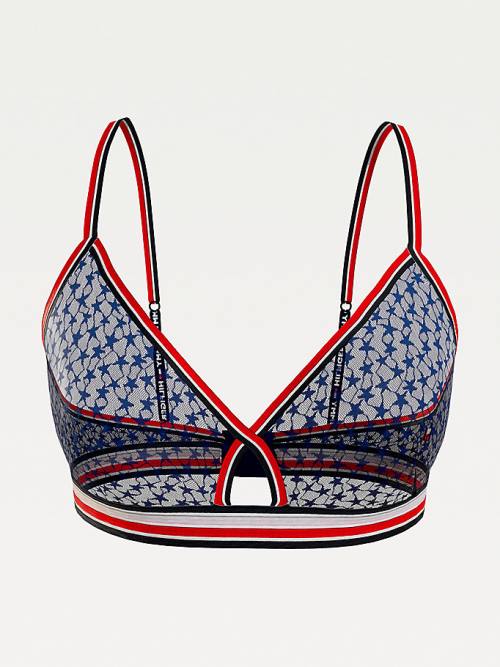 Tommy Hilfiger Curve Mesh Triangle Bralette Ženske Spodnje Perilo Modra | TH468DCX