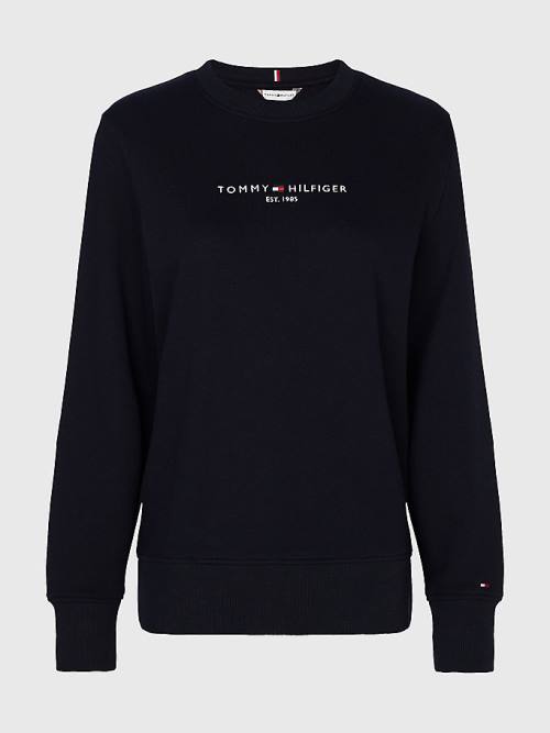 Tommy Hilfiger Curve Organic Cotton Ženske Pulover Modra | TH079YTH