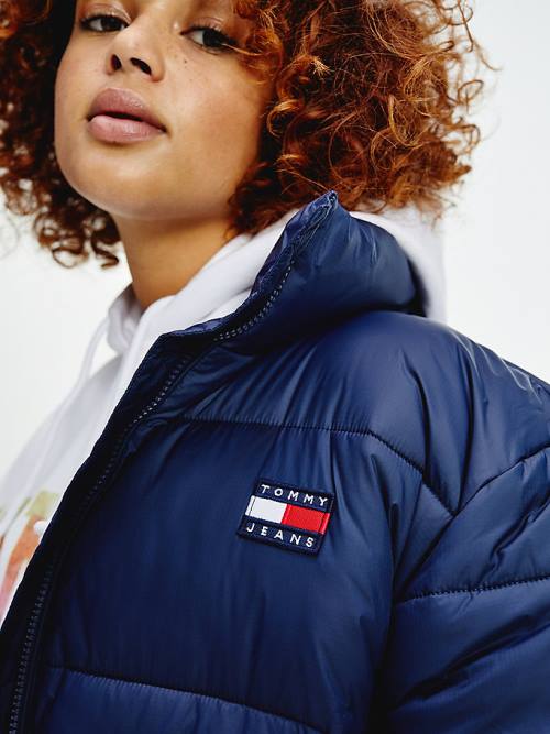 Tommy Hilfiger Curve Recycled Nylon Puffer Ženske Jakne Modra | TH967BDX