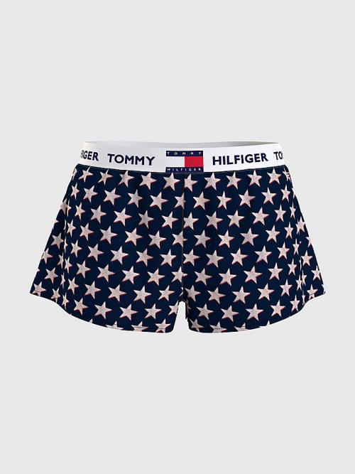 Tommy Hilfiger Curve Tommy 85 Star Print Logo Waistband Shorts Ženske Pižama Bež | TH153FVE