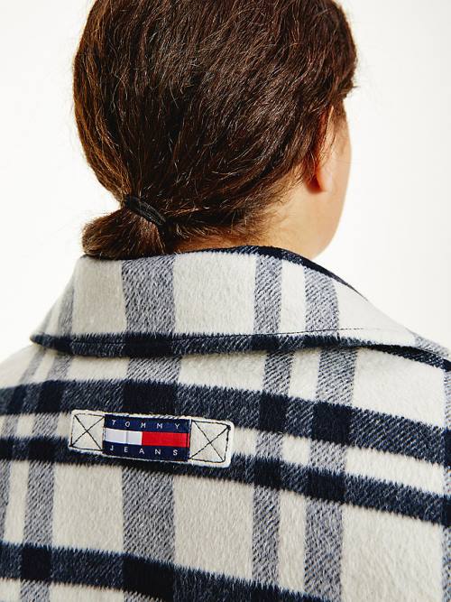 Tommy Hilfiger Curve Tommy Badge Check Shacket Ženske Jakne Bež | TH923ANL