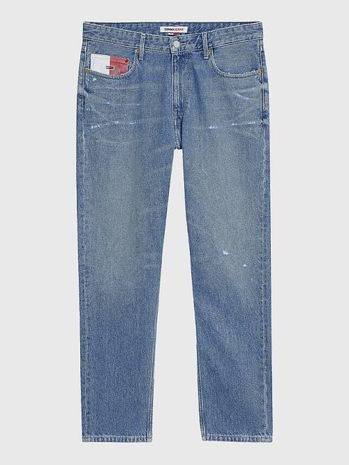 Tommy Hilfiger Dad Regular Tapered Faded Distressed Moški Kavbojke Denim | TH943OTW