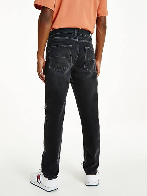 Tommy Hilfiger Dad Tapered Distressed Black Moški Kavbojke Denim | TH915BUL