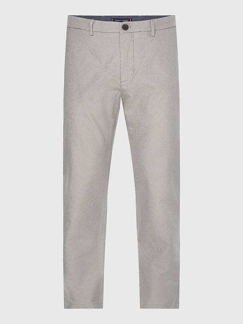 Tommy Hilfiger Denton Basket Weave Straight Fit Chinos Moški Hlače Siva | TH371VCQ