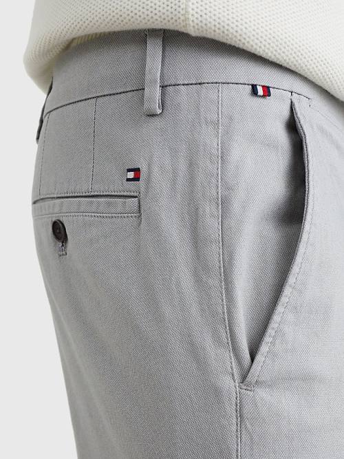 Tommy Hilfiger Denton Printed Straight Fit Moški Hlače Siva | TH630IRF