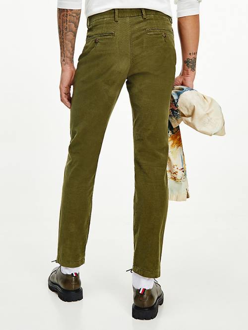 Tommy Hilfiger Denton Straight Corduroy Chinos Moški Hlače Rjav | TH049PKJ