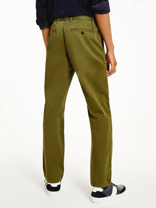 Tommy Hilfiger Denton Straight Fit Satin Chinos Moški Hlače Rjav | TH310SHZ